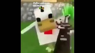 Pollos de Minecraft peleando con música chida