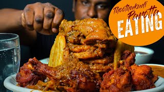 THOOTHUKUDI PORICHA PAROTTA, CHICKEN LEG GRAVY, CHICKEN LEG FRY EATING SOUND | FOODIES ASMR