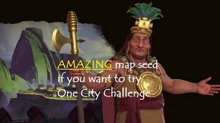 Civ 6 : Want to try Deity One City Challenge?  Incredible start seed for you here.