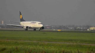 Lufthansa - Boeing 737-500 landing Amsterdam Schiphol