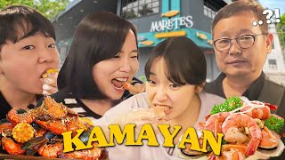 My Korean Family Tries Seafood Kamayan in Cebu 🍤🐙✋ (culture shock+++)