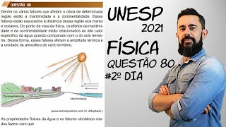 Primeira Fase Unesp 2021 | Segundo dia | Questão 80 - Calor Específico