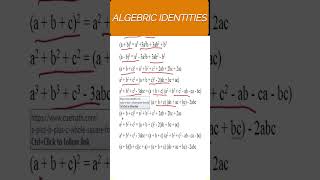 ALGEBRIC IDENTITIES