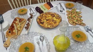 طاولة رمضانية بأطباق سهلة /غرتان رائع ومملحات لباركات بعجينة خفيفة وسهلة