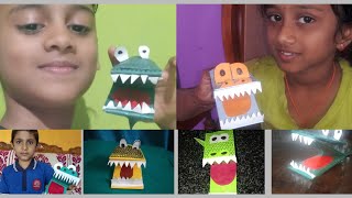 |diy| How to make a paper crocodile puppet  step by step suchi creative craft