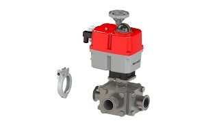 Valworx Electric Actuated 3-Way T-Port Sanitary Ball Valves - Multi-Voltage