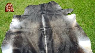 Grey Natural Cowhide Hair on Leather Premium Quality (5 X 5 ft) Same As Picture