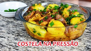 COMO FAZER COSTELA NA PANELA PRESSÃO COM APENAS 2 INGREDIENTES | Evelyn Oliveira