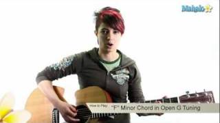 How to Play an F Minor Chord in Open G Tuning on Guitar