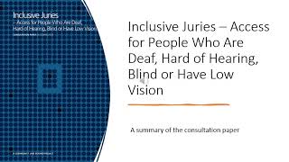 Inclusive Juries – Summary of consultation paper audio