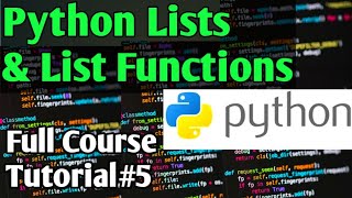 Lists In Python & List Functions | Python Tutorials For Absolute Beginners In Urdu