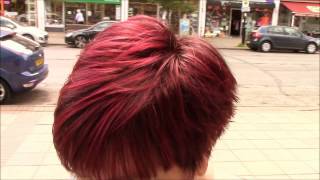 Ruby Red Magenta Color Melt Ombre Hair. Jayhair1