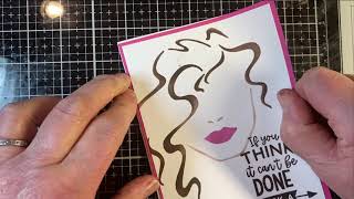 Ask a Woman Ink Stenciled Card   Technique Junkies