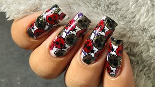 How To: Reverse Stamping Skulls || Beautybigbang Stamper || Beautybigbang Stamping Plate ||