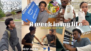 Week in my Life as a College Student📚 | grocery + hygiene shopping, deep clean, study, & more