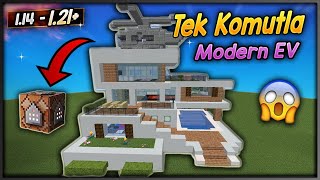 Minecraft komut bloğu ile MODERN ev nasıl yapılır? 2024 | Villa Kodu (modsuz)