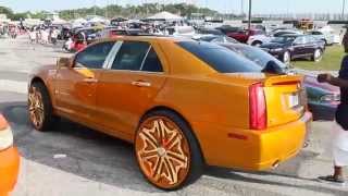 Kandy Gold Cadillac STS on 26" Gold Davin Pearls