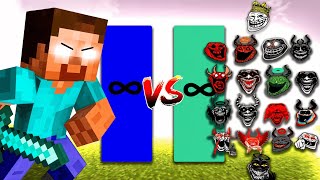 Herobrine All Forms Vs All Troll Faces