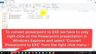 How to convert Powerpoint to EXE with a single right click in Windows Explorer