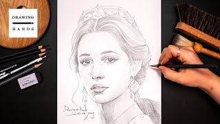 Drawing Sketch Aladdin - Jasmine(Naomi Scott) [Drawing Hands]