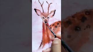 #art #beginner #deerdrawing #easydrawing #beautiful #easyartwork #harbalcolors #drawingwithredpowder