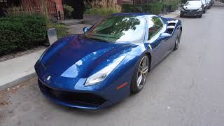 Blue Ferrari 488 in Toronto | Walkaround + Slow Mode + Reverse Experience