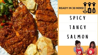 Spicy Tangy Salmon | Easy Bake | 30 Mins Recipe | (Burp)ees