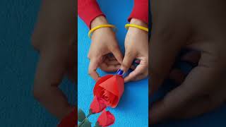 DIY | Red Paper Rose Flower | #shorts