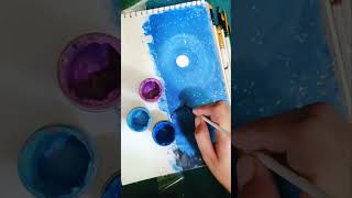 painting with poster colour #How to paint bird in moon light #amazing art #viral  #youtube shorts