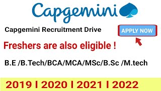 Capgemini Work From Home Job | Off Campus Drive 2022 - 2019 | Capgemini Network Engineer trainee job