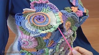 Crochet Freeform/Best Vest/How to join Crochet Motifs in Freeform Technique