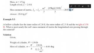 Mass moment of inertia with Examples