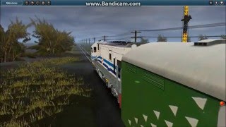 Trainz 2009 - KA Sembrani menerjang banjir Cerme