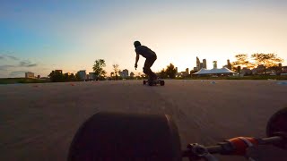 Chasing Zach on our Stooge V5 Race Boards at Intro 2 Speed Chicago