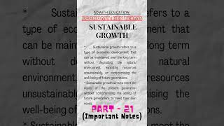 SUSTAINABLE GROWTH | ECONOMY : KEY TERMS |PART - 21| #economy#trending#upscnotes @adwitheducation