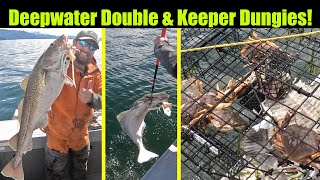 Deepwater Double & Keeper Dungies! Alaskan Halibut Fishing & Dungeness Crabbing - Juneau, Alaska!