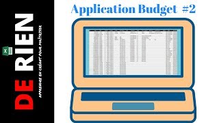 Application gestion budget : La base de données | Tutoriel Excel - DE RIEN