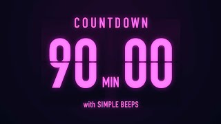 90 Minutes Flip Clock Timer / With Simple Beeps 🟣