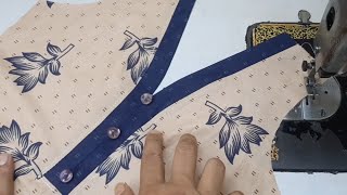 sewing technique for begginer//placket neck design without collar