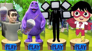 Tag with Ryan vs Grimace Shake vs Skibidi Toilets Titans - Red Titan All Episodes Gameplay