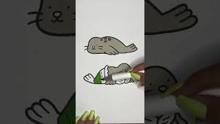 Cute Seals Coloring // Satisfying Coloring Videos #art #satisfyingcoloring #coloringbook #asmr