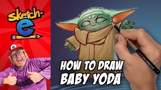 How to draw Baby Yoda in less than 10 minutes with Sketch-E.