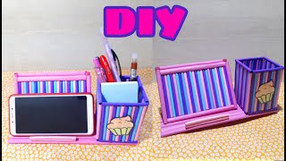 How To Make Pen Stand And Mobile Phone Holder With Paper | Easy Paper Crafts | Diy Works