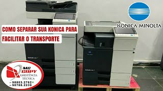 Como tirar o gabinete e alimentador de original da Konica Minolta.remove cabinet,document feeder.