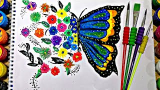 Easy Butterfly & Flower Painting ¦¦ Imagination keeps you going