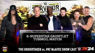 The Undertaker vs Pat McAfee Show Cast | Hardcore Gauntlet Turmoil Match | WWE 2K24 Gameplay