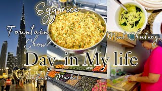 Egg Rice | Coconut Mint Chutney | Dubai Lulu Shopping |Fountain Show #eggricerecipe #eggrecipe