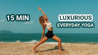 15 MIN LUXURIOUS EVERYDAY YOGA for all levels - full body | Gigi De Lacroix