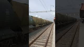 Indian Railway CNB Wag9Hc Lead Petrol Black Oil Tanker Freight Goods TrainLong Horn #railway #shorts