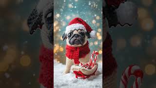 Cute Christmas Pug Gets The Pika Effect Treatment! #funny #cute #dog #pug #christmas